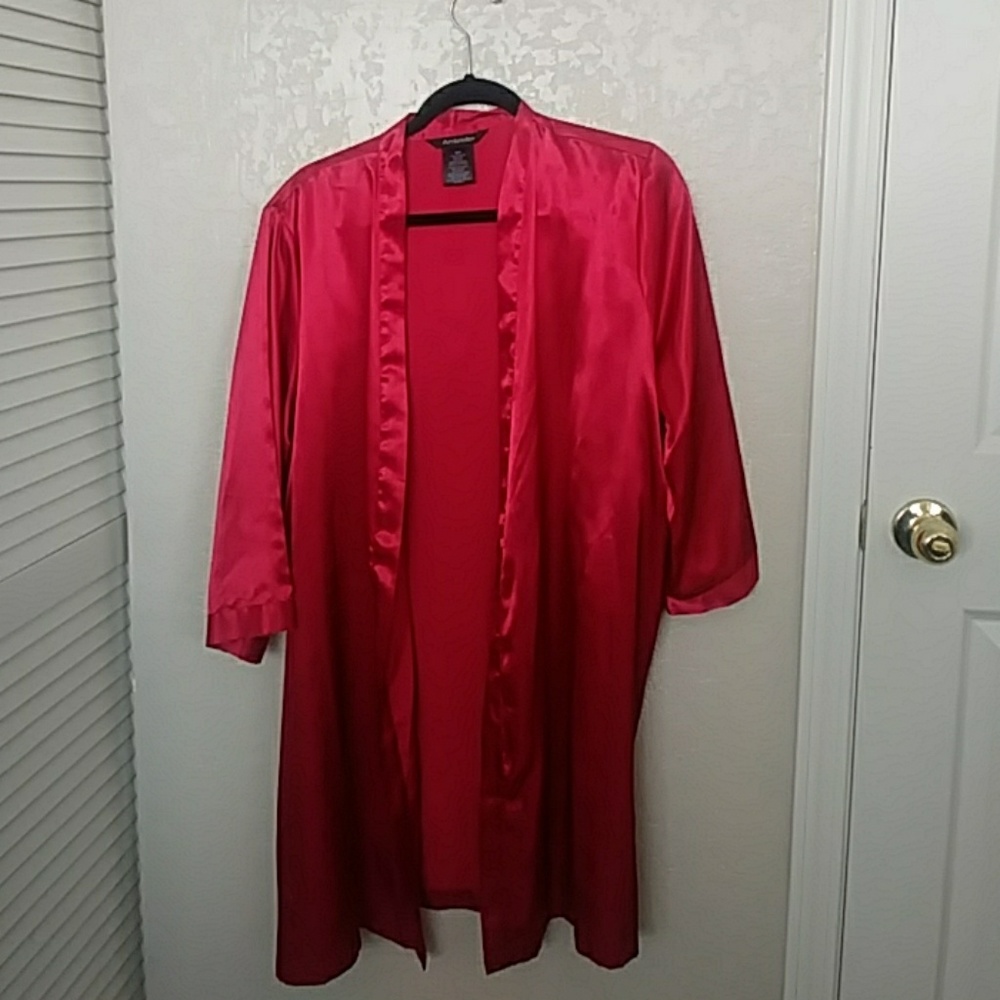Silky red robe
